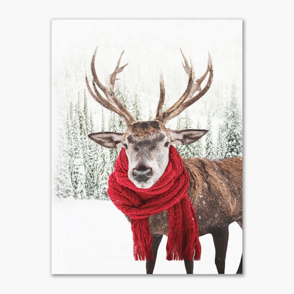 

Рождественский Новый год, настенная живопись на холсте, зимняя сосна, Санта-Лось, снеговик, постер и принты, фотографии для дома, гостиной 21x30cm No Frame