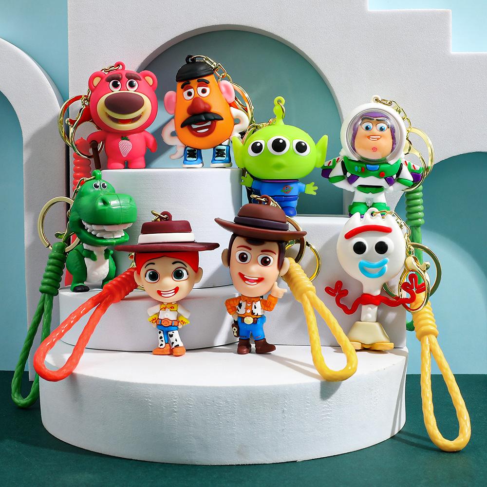 Figure Keyring Woody Buzz Alien Smarty Pants Car Keychain Cute Doll Pendant Birthday Christmas Gift for Kids