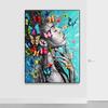 African Black Women Butterfly Graffiti Art Oil Painting Abstract Poster Printing Living Room Wall Art Picture