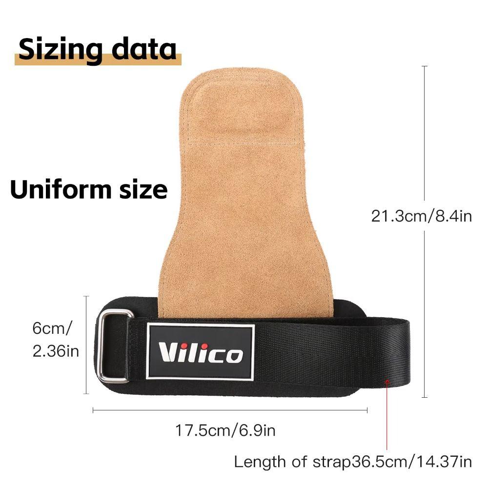 1 Pair Raised Anti-slip Cowhide Gym Gloves Wear-resistant Weightlifting Wrist Wraps  Build Muscle
