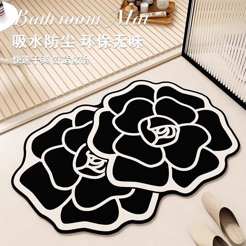 Irregular Bathroom Floor Mat Entrance Door Mat Bathroom Quick Drying Anti Slip Mat Foot Pad