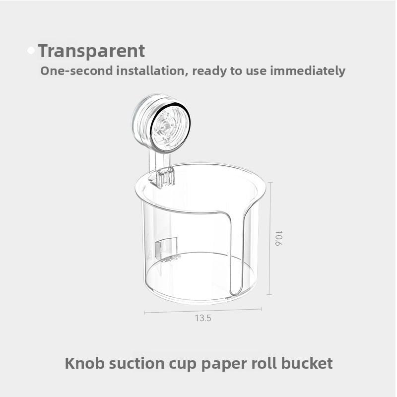 Plastic Suction Cup Toilet Paper Holder With Wall Mount For Bathroom Storage And Home Use