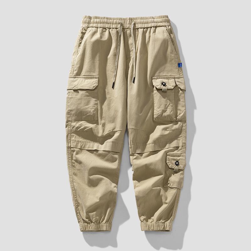 Men's overalls casual loose trendy pants men's outdoor sports trousers high street men's trousers blue clothes men's clothing