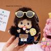 Monchhichi 15CM Bambola alla Moda Portachiavi - Ciondolo Borsa Stile Salopette & Regalo Fai da Te