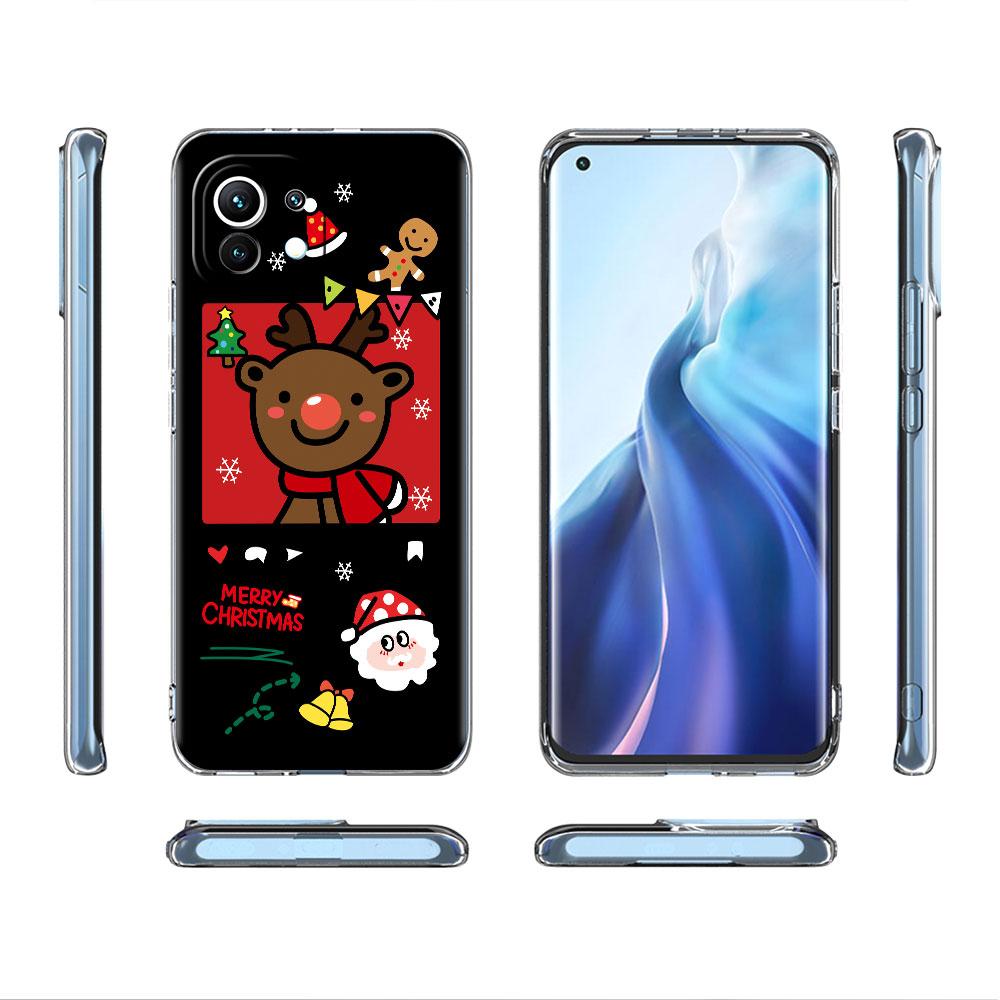 Schneemann Weihnachten Niedliche Klare Hülle Für Xiaomi Mi Poco X3 NFC M3 Pro F3 F1 11 Lite 12 Note 10 11T 9T Transparente Telefonabdeckung