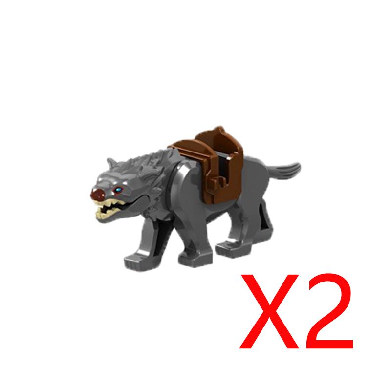 MOC Mediaeval Times Building Blocks Orc Mounts Wolf Flags Army Soldiers Character Accessories Bricks Animal Toys Gifts R064 DIY