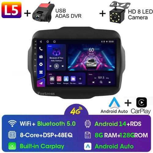 Radio auto 2Din 4G Android 14 Player multimedia video Stereo Pentru Jeep Renegade 2016-2020 Navigație GPS Unitate principală Carplay