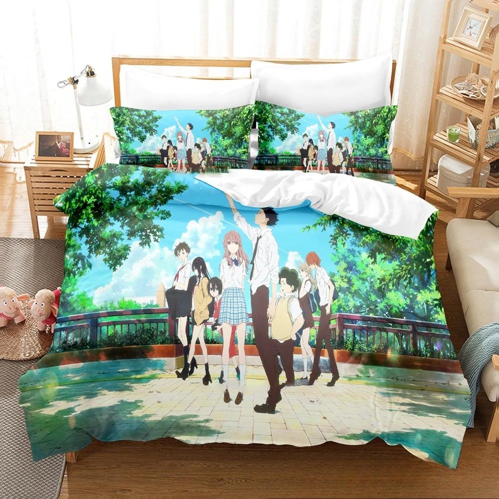 Comfortable Anime Print Duvet Cover Set With Duvet Cover And Pillowcases King Queen Twin Sizes For Boys Girls And Kids