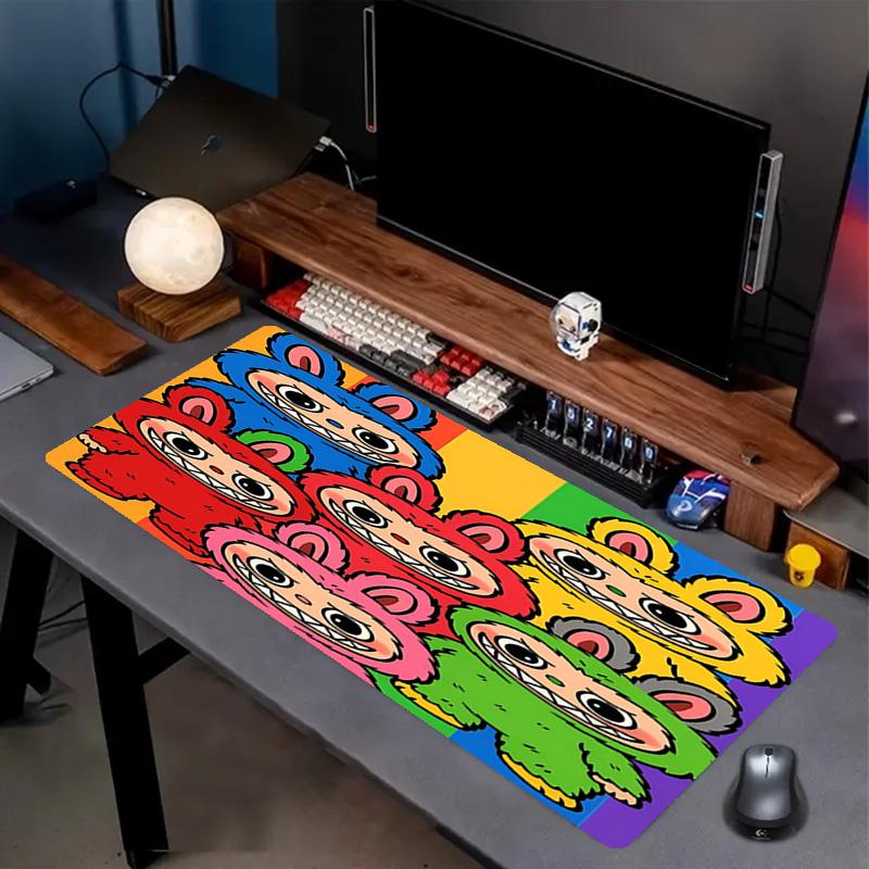 Labubu Print Mouse Pad, Anti‑Slip Desktop keyboard Mat, for PC Laptop Gaming Working Daily Use, Cool Festival Surprise Gift