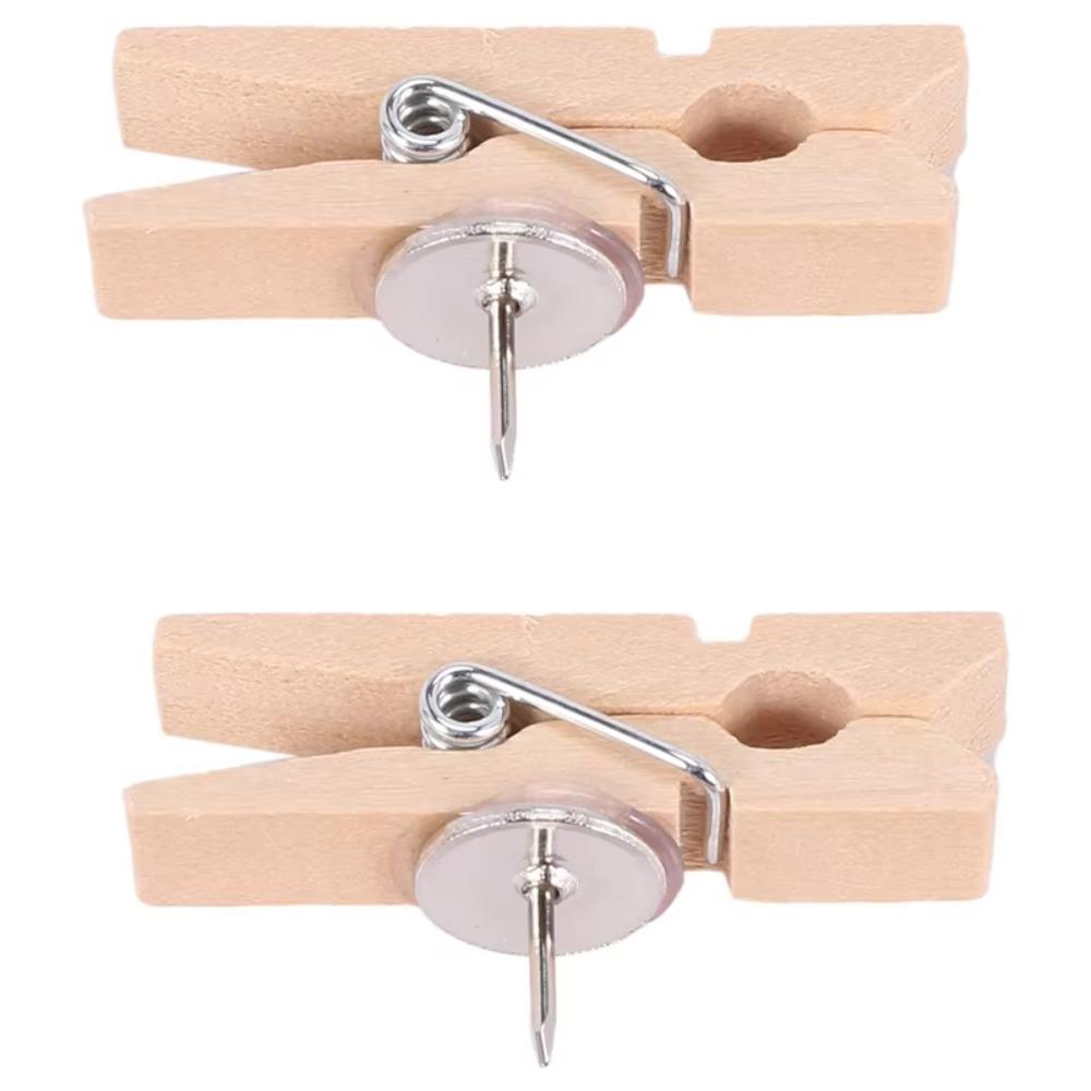50Pcs/Box Decorative Clips Push Pin Wooden Thumb Tacks Stationery Blackboard Push Pins  Home