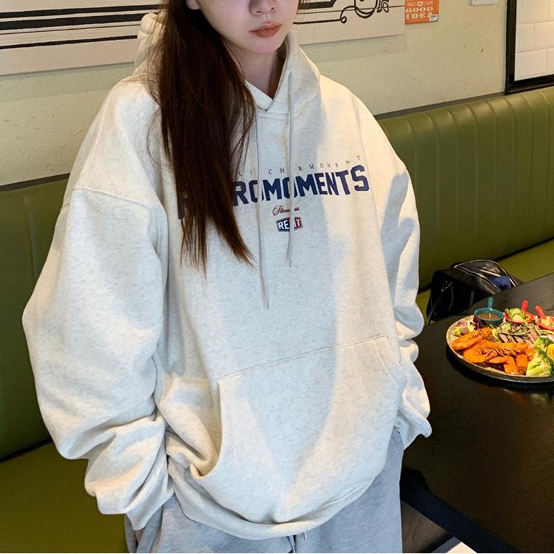 Fleece hooded sweater women s Korean version new women s student loose women s clothing South East Asia XXL