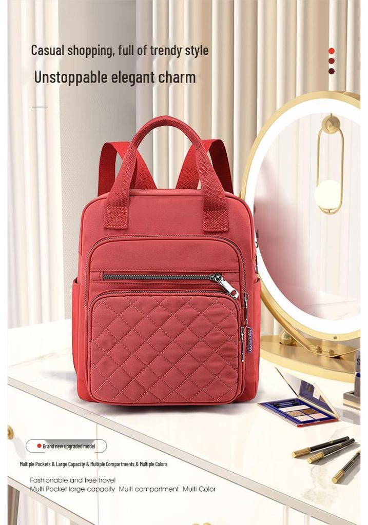 Women's Large Capacity Quilted Nylon Backpack - New Fashion Casual Travel Style