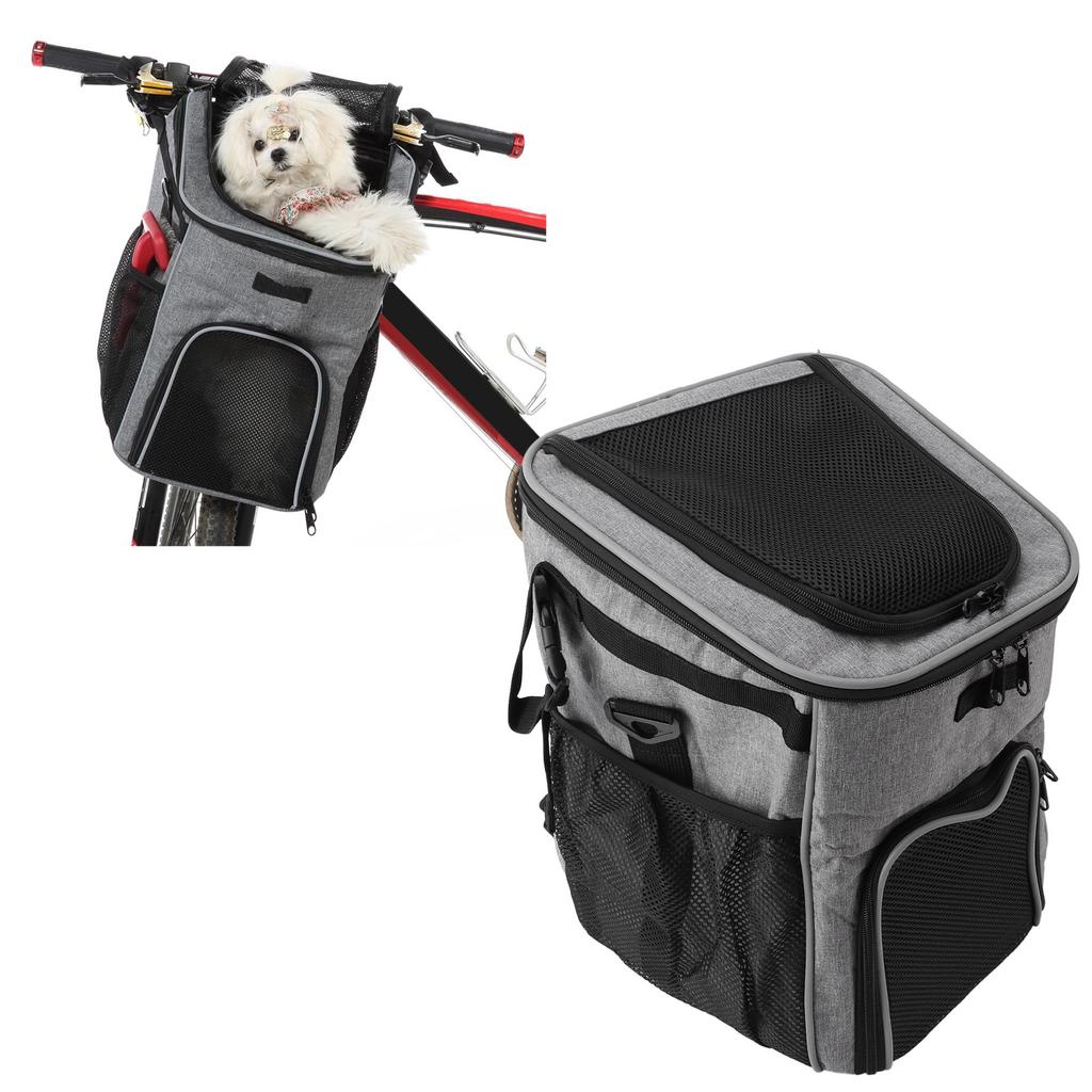 Dog Bike Basket Waterproof Breathable Removable Dog Carrier Backpack for Outdoor Travel