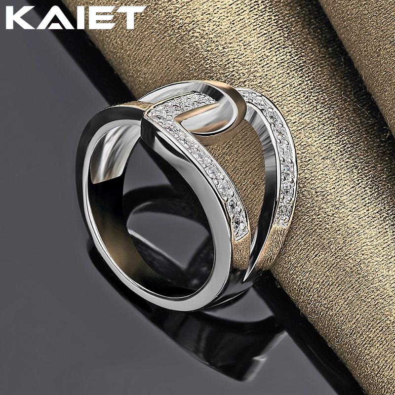 925 Sterling Silver Inlaid Crystal 7-10 Ring for Women Fashion Accessories Jewelry