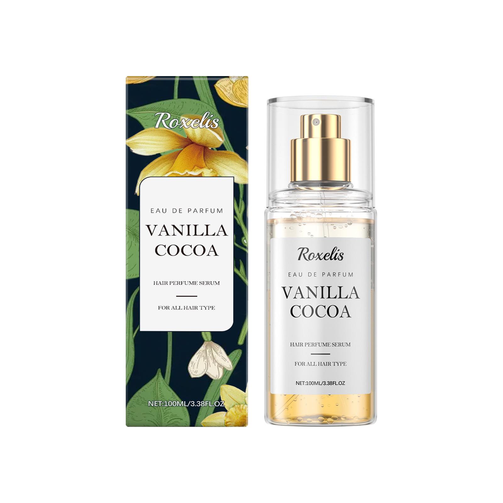 Vanilla Cocoa Hair & Body Mist, Dual-Action Fragrance Spray for Fresh Scent, Moisturizing Perfume Mist for Hair and Skin, Long-Lasting Sweet Aroma 100ml