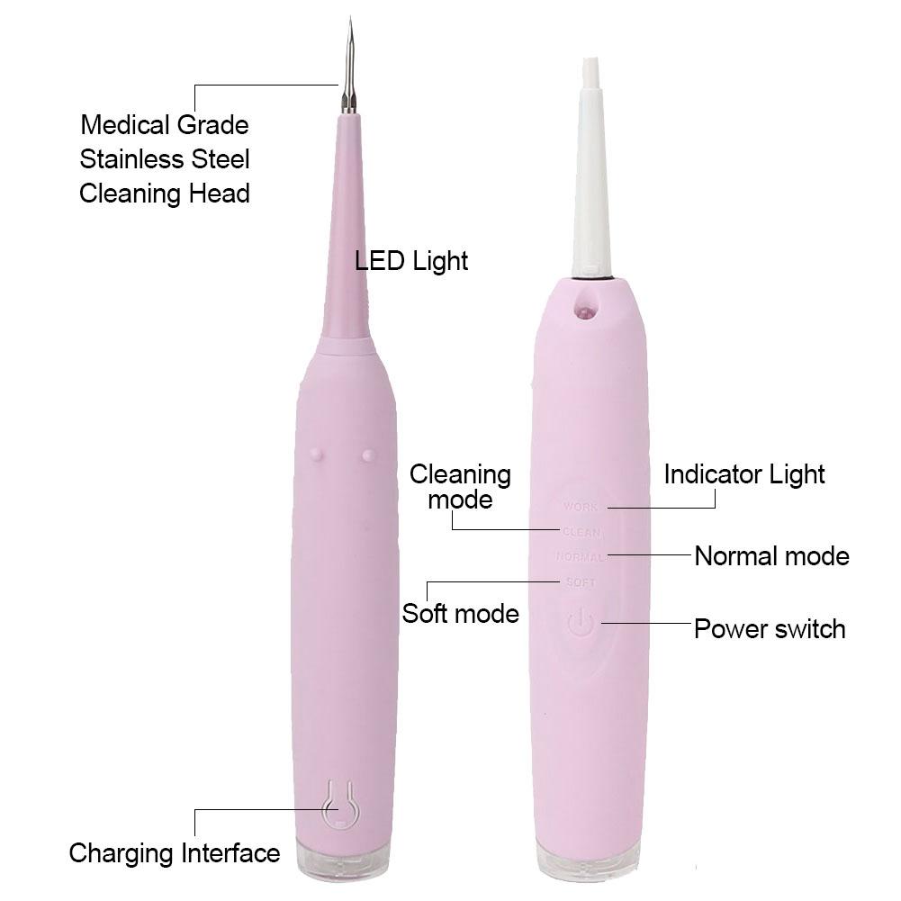 Portable Electric Dental Calculus Plaque Remover Scaling Oral Care Tool for Home Travel Use