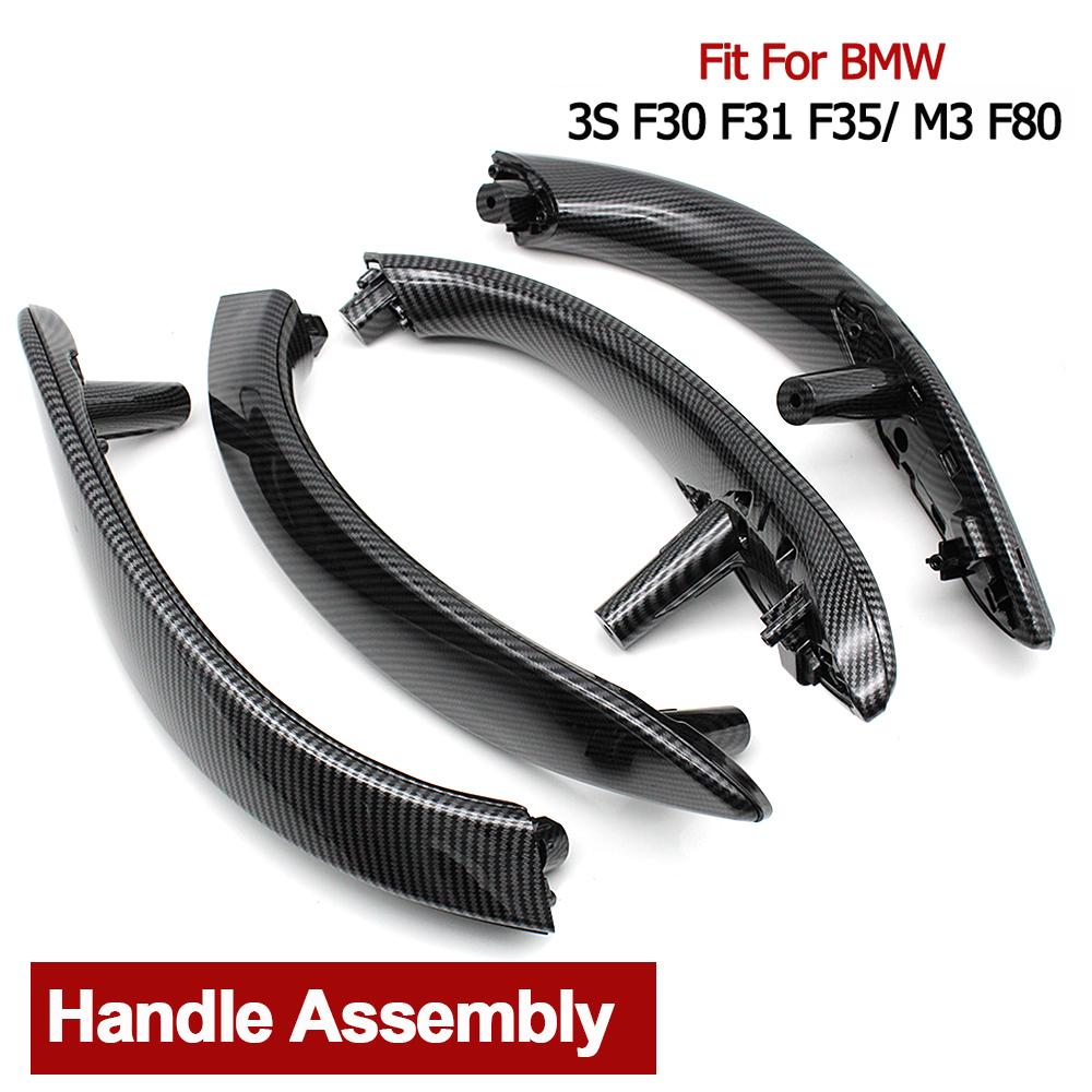 Carbon Fiber Car Interior Door Handle with Outer Cover Set Replacement For BMW 3 3GT 4 Series F30 F80 F31 F32 F33 F34 F35 F36