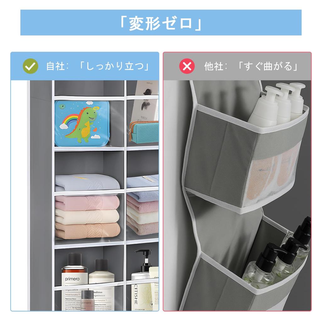 IPOW Storage Large Hanging with PVC for and Includes 8 Hooks 2-Pack Over-the-Door Hanger, Wall-Mounted, 5-Tier Pocket, Capacity, Storage, Non-Woven