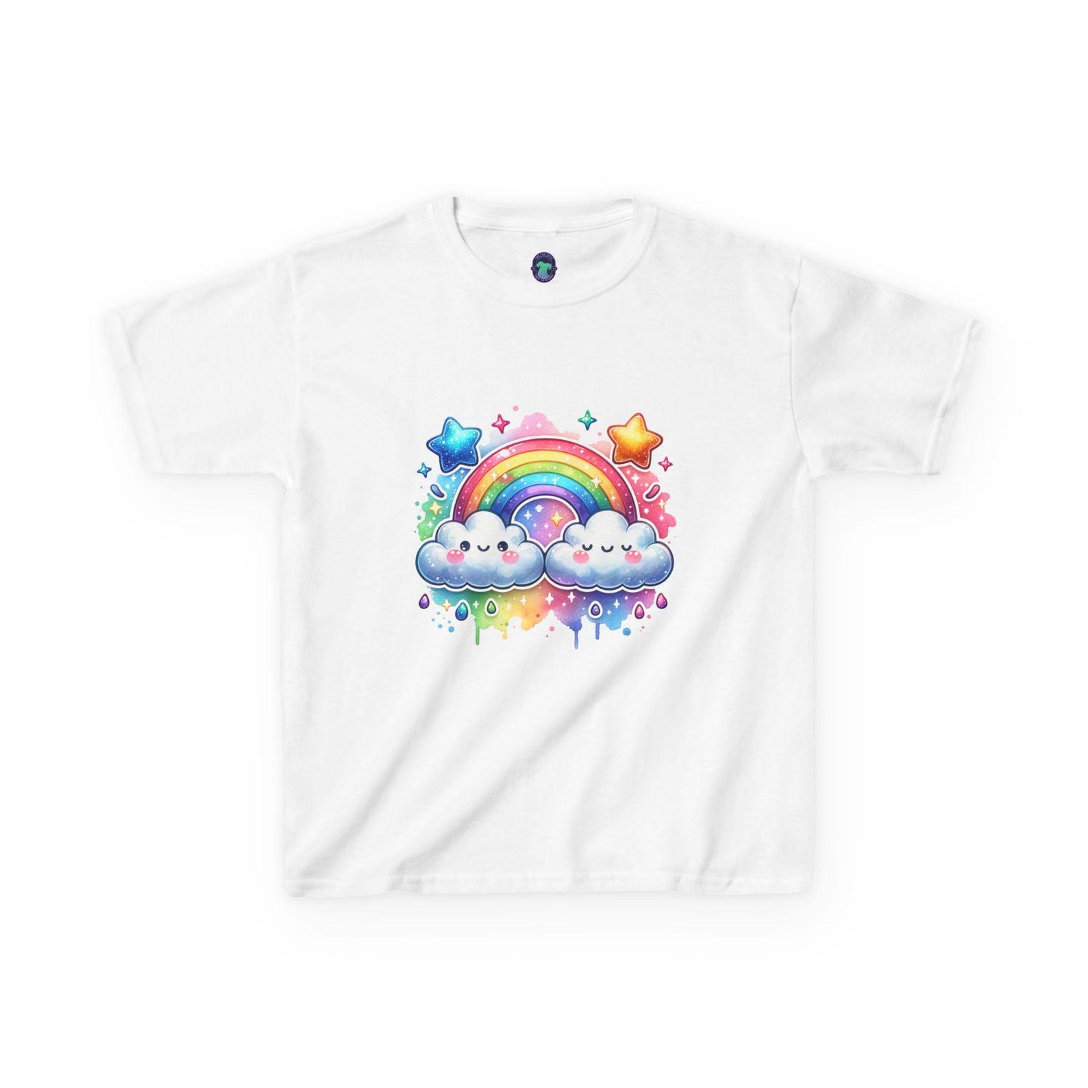 Whimsical Rainbow Kids Tee - Cute Cloud Design, Unicorn Gift, Fun Birthday Present, Playful Kids Clothing, Adventure Attire, Bright 160