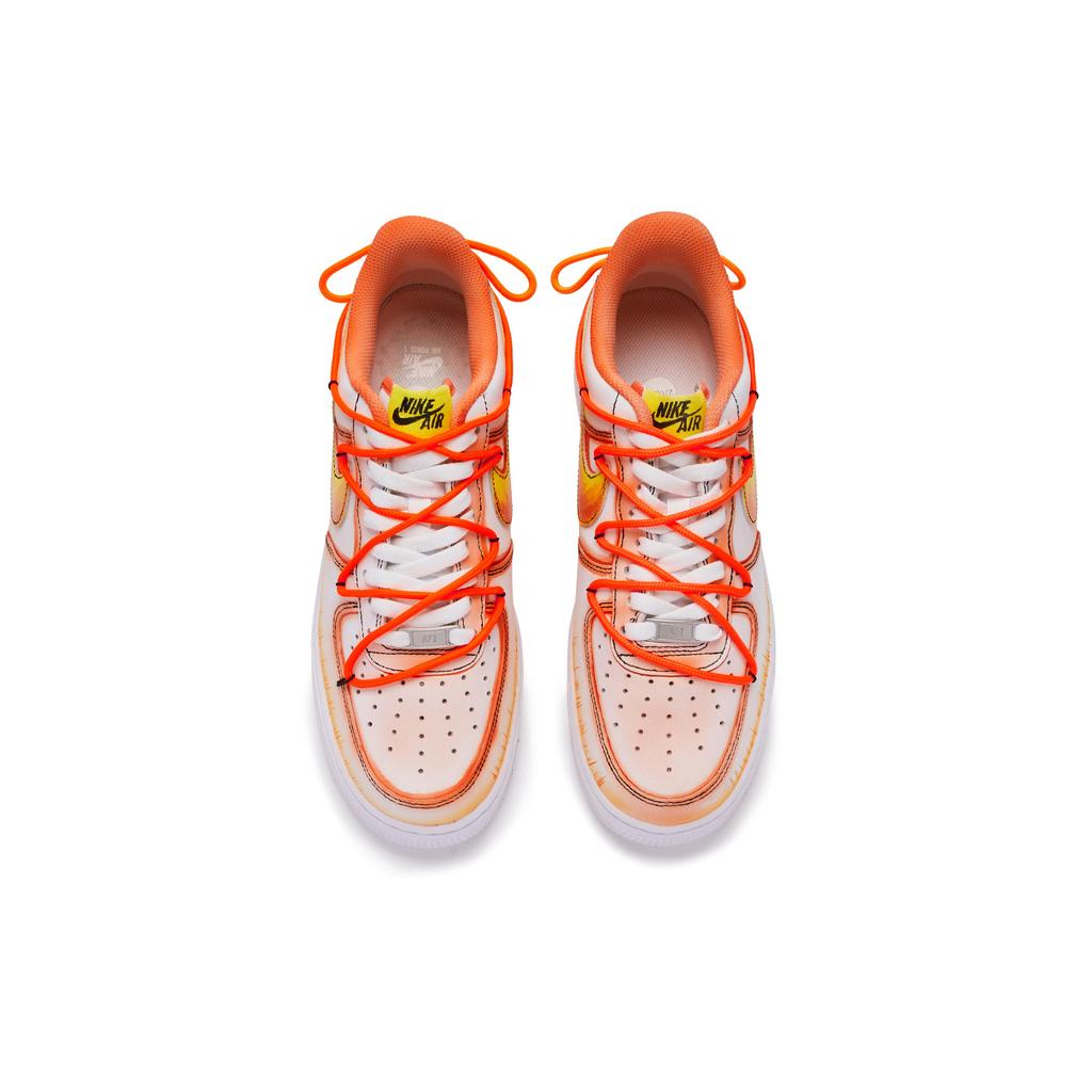 Nike Air Force 1 Low Top Skateboard Shoes Men's White Orange Yellow CW2288-111(Team80-)