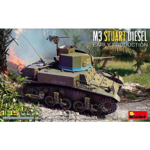 Miniart 1/35 M3 Stuart Early Diesel Plastic Model Kit MA35417 (Tank)