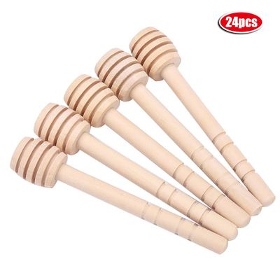 Bâtonnets goutteurs de miel en bois, 24 pièces, serveur de confiture, sirop, tige d'agitation, Gadgets de cuisine (10cm)