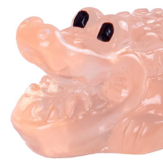24Pcs Luminous Ornament, Mini Crocodile Shape Soft Jelly Texture Resin Figure, DIY Accessories Night Glow Toy, Random Color