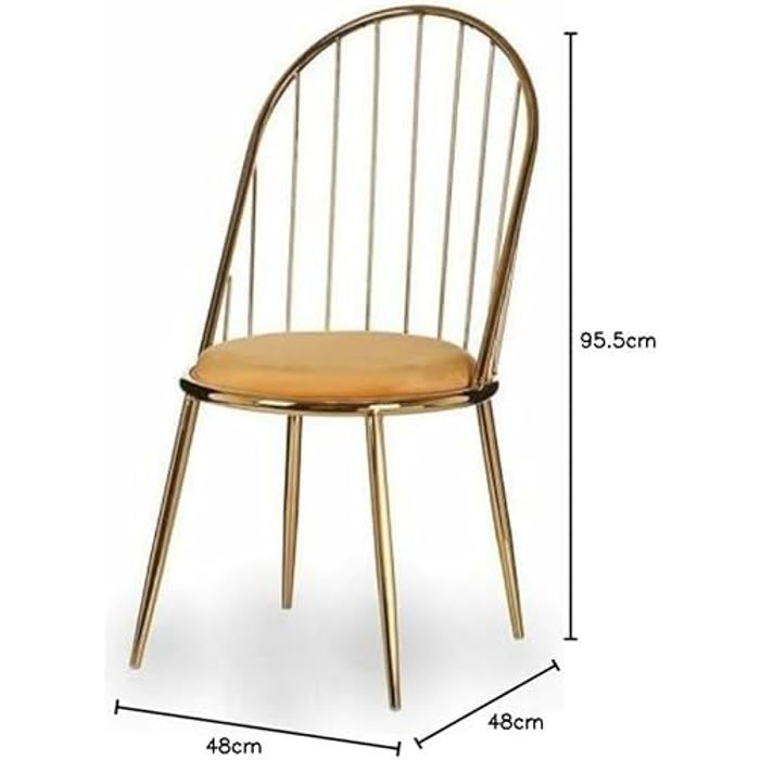 Chaise - GIFT DECOR - 23441 - Lot de 2 - Polyester - Métal - Or