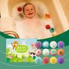 12Pcs Bath Bombs Set with Toy Fizzy Spa Ball for Kids Adults Moisturizing Skin-Softening Portable Travel Relaxation Kit for Beach Pool Home