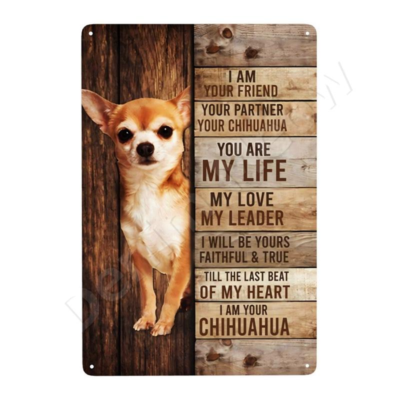 Dachshund Metal Tin Sign Doberman Dog Retro Art Yorkie Funny Pet Poster Cafe Kitchen Home Wall Decoration Plaque Gif