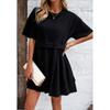 Elegant Short Sleeve Patchwork Dress Spring Summer Midi Dresses for Women