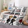 1PC Chainsaw Man Patterned Flannel Blanket Suitable For All Seasons For Home Decor Warmth And Comfort Gifts Holiday Present