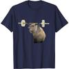 Capybara Weightlifting Graphic Tee Funny Body Building Print Casual Crewneck Tshirt For Men