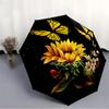 1pc Butterfly Sunflower Bouquet Automatic Folding Umbrella Durable Iron Frame,All Seasons Home Travel Outdoor Multifunctional Umbrella Yy251115193