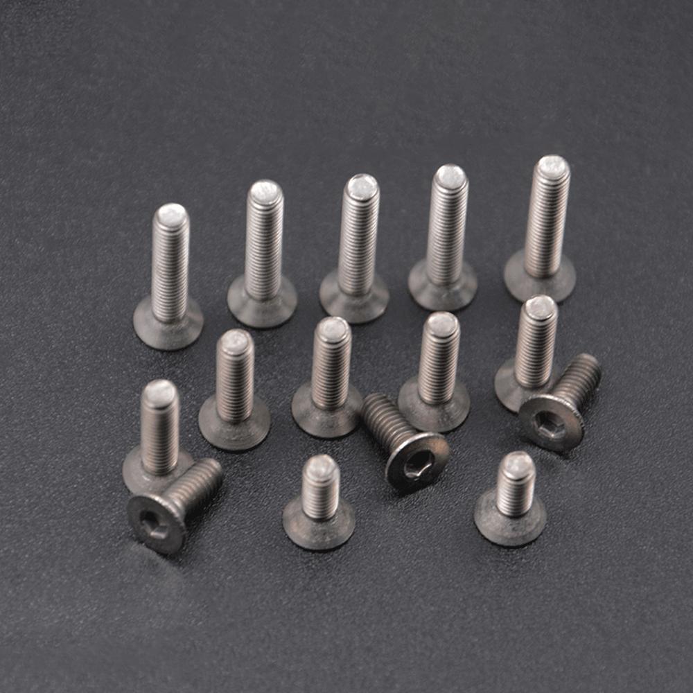 M3 X 5 6 8 10 12 14 16 18 20 25 28 35mm TA2 Grade 2 Titanium Flat Head Screw Bolts With Hex Allen Socket For DIY