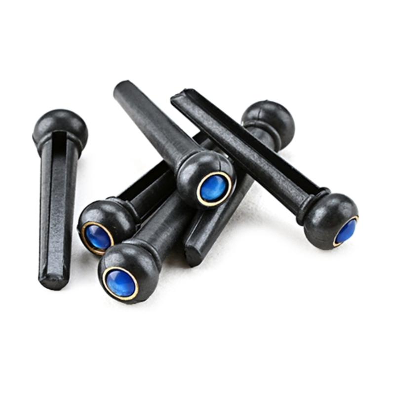 6 Pcs Acoustic Guitar Bridge Pins with Abalone Dot Guitar Replacement Part Various Style Bridge Pins Use for Folk Guitar