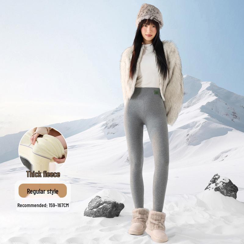 Women's Lambswool Cotton Pants - Autumn/Winter Thick Base Layer Plus Velvet, 2025 New Style Warm Tight Leggings.