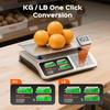 Price Computing Scale 88lb/40kg Commercial Food Scale with Stainless Steel Platform Keys Dual LCD Display Backlight for Meat Pr