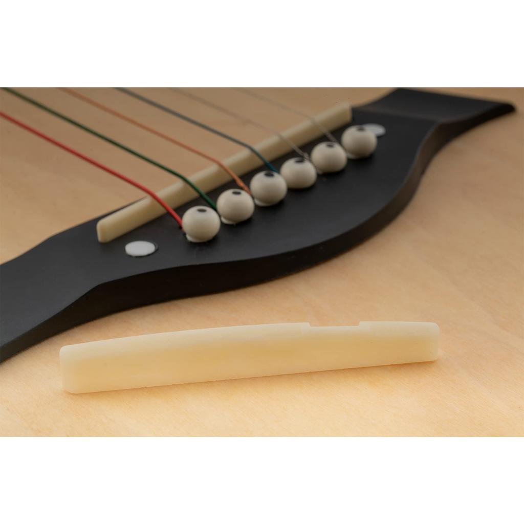Musiclily Pro 71.12mm Unbleached Bone Saddles with String Length Compensation for 6-String Taylor Acoustic Guitars, Ivory (Set of 2)