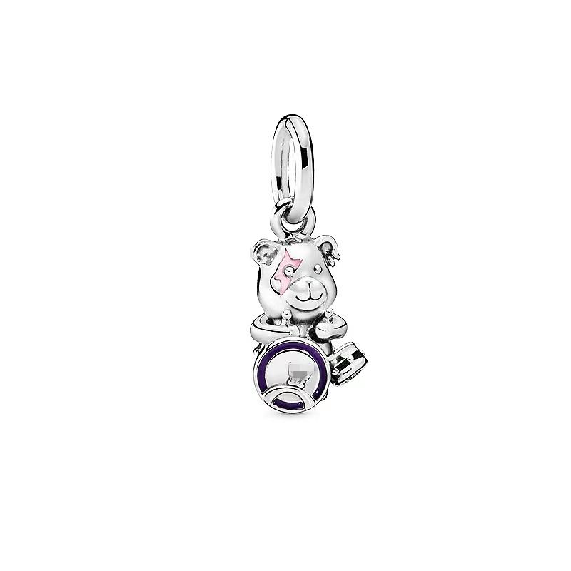 Animal Series Bead Dog Owl Turtle Fox Teddy Bear Dangle Charm Fit Original European 925 Sterling copper Bracelet DIYZircon Gift