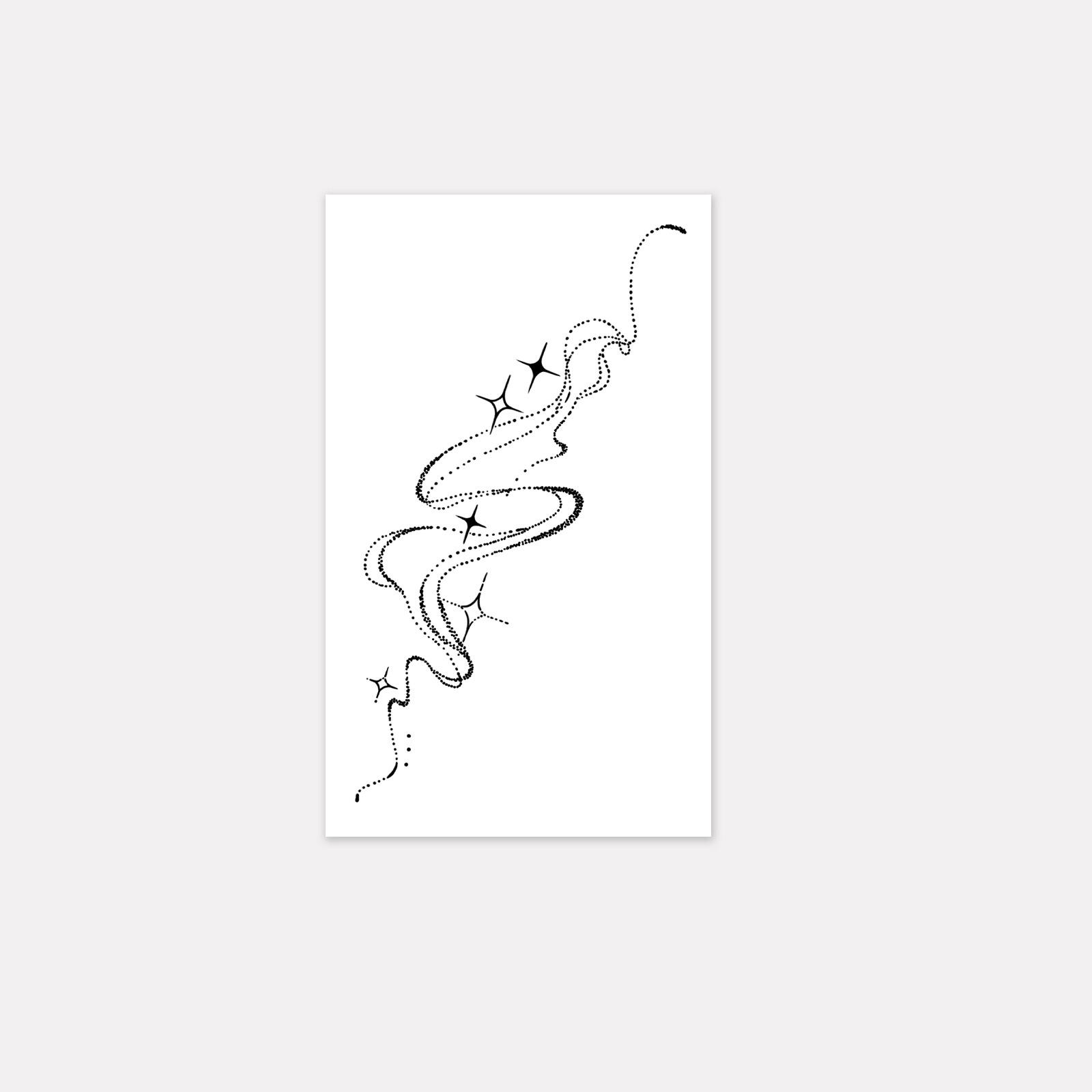

Meteor Galaxy Tattoo Sticker, High-End Lines, Waterproof And Long-Lasting, Girl Niche Arm Tattoo Sticker 9*15