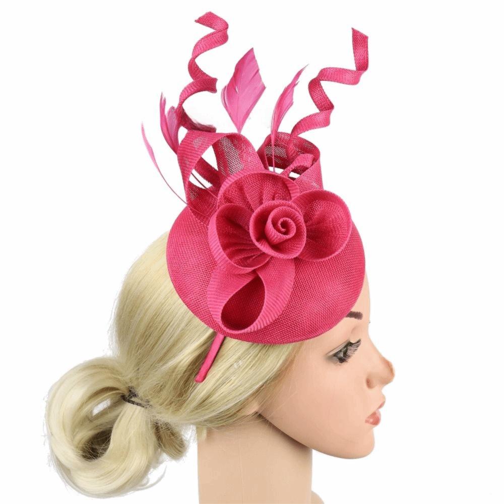 Women Fashion Flower Mesh Fascinator Hat Hair Decoration Elegant Accessories Wedding Headdress Adjustable Headwear Garden Party