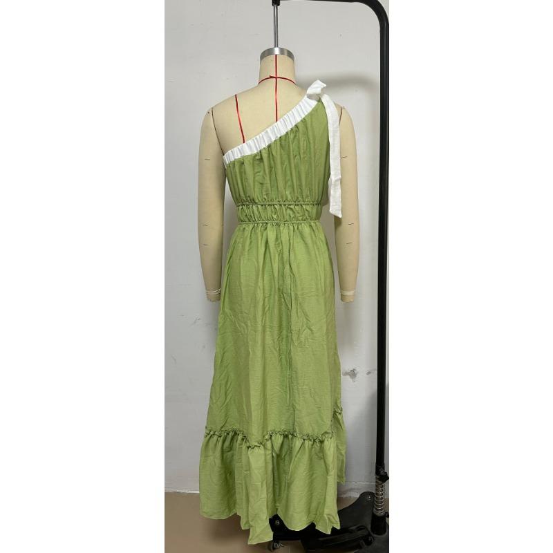 Women's Summer Fashion Casual Lace-up Solid Color Dress