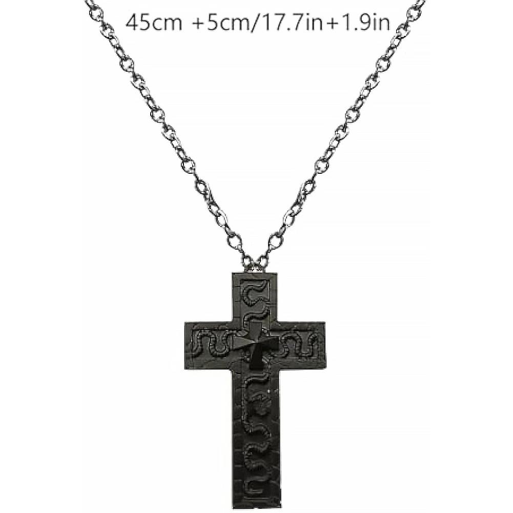 Cross Necklace with Secret compartment,Necklace With Old Cross Pendant,Gothic Punk Hip Hop Fashion Unique Hidden Storage Jewelry