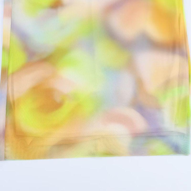 Kaslead New Women Clothes Western Style Fashion Print Silk Net Neck Collar Dress 8022361