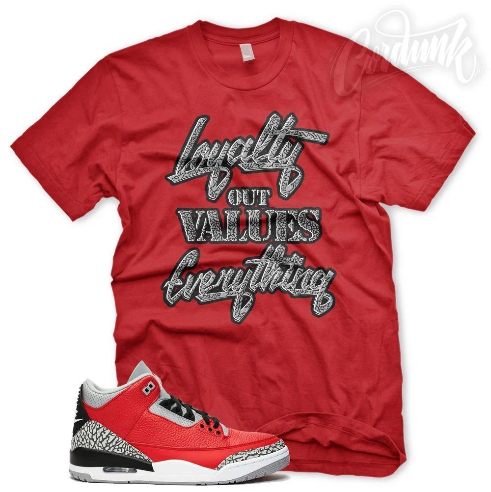 New LOYALTY T Shirt for J1 3 Cement White Black Tinker Gray Red OG L