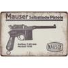 Semn Metalic Retro Mauser C96 1930 20x30 cm Placă Metalică Vintage Pistol German Decor Bar Cadou Pentru Bărbați