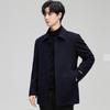 FAPAI Men's 88% Wool Blend Single-Breasted Mid-Length Coat