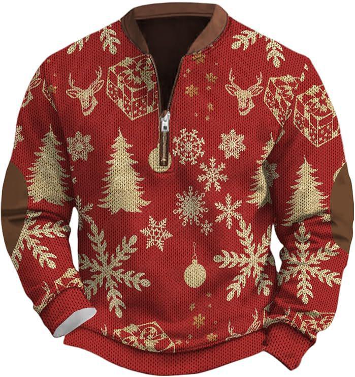 Men's Christmas Snowflake Tree Print Hoodie - Autumn 2025 Edition