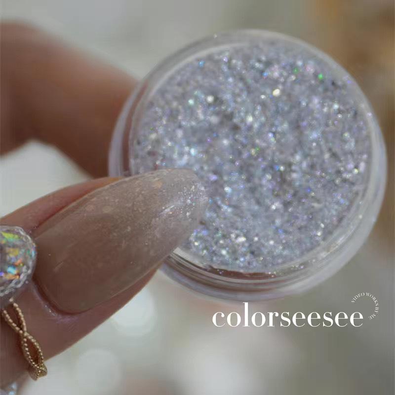 Mei Mei Original Fine Glitter Soft Silver Orange Ombre Nail Art Series